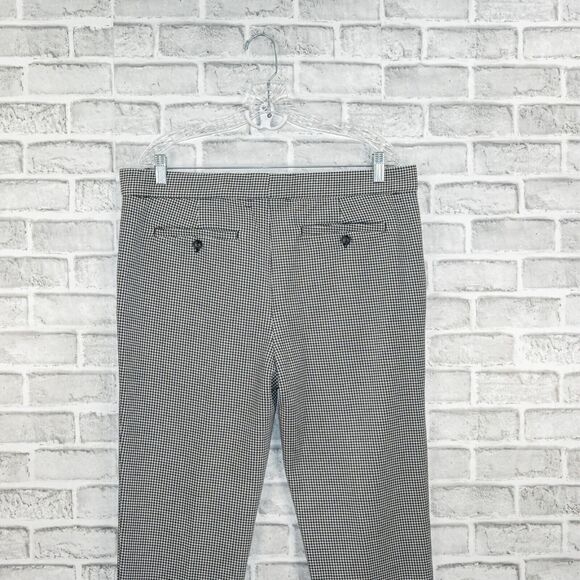 MR TURK Men's Slim fit Houndstooth Trouser Pants Black white size 36 - Picture 6 of 10